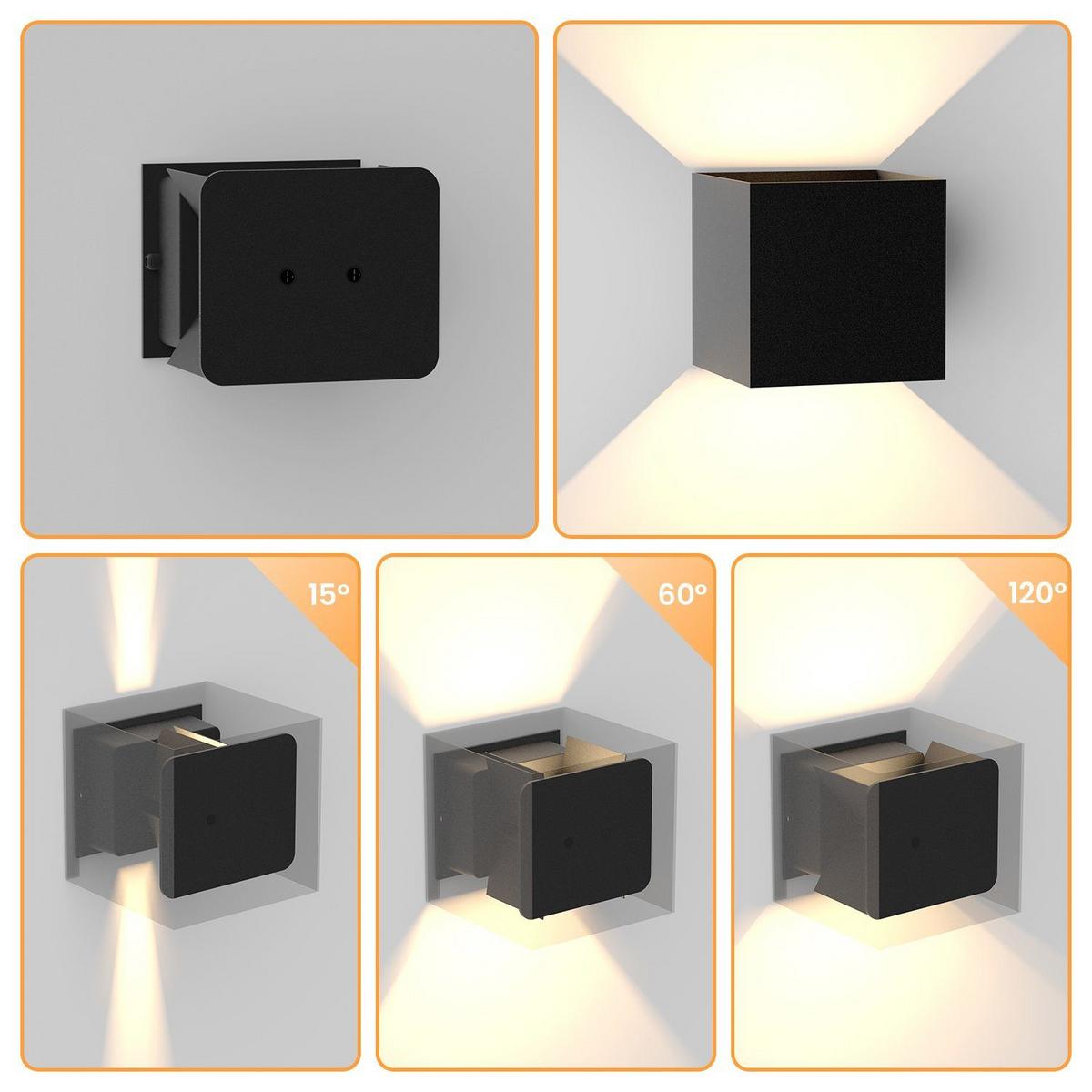 LED WANDLEUCHTE Herz 2er-Set - Schwarz, Metall (10/10/10cm) - Nettlife