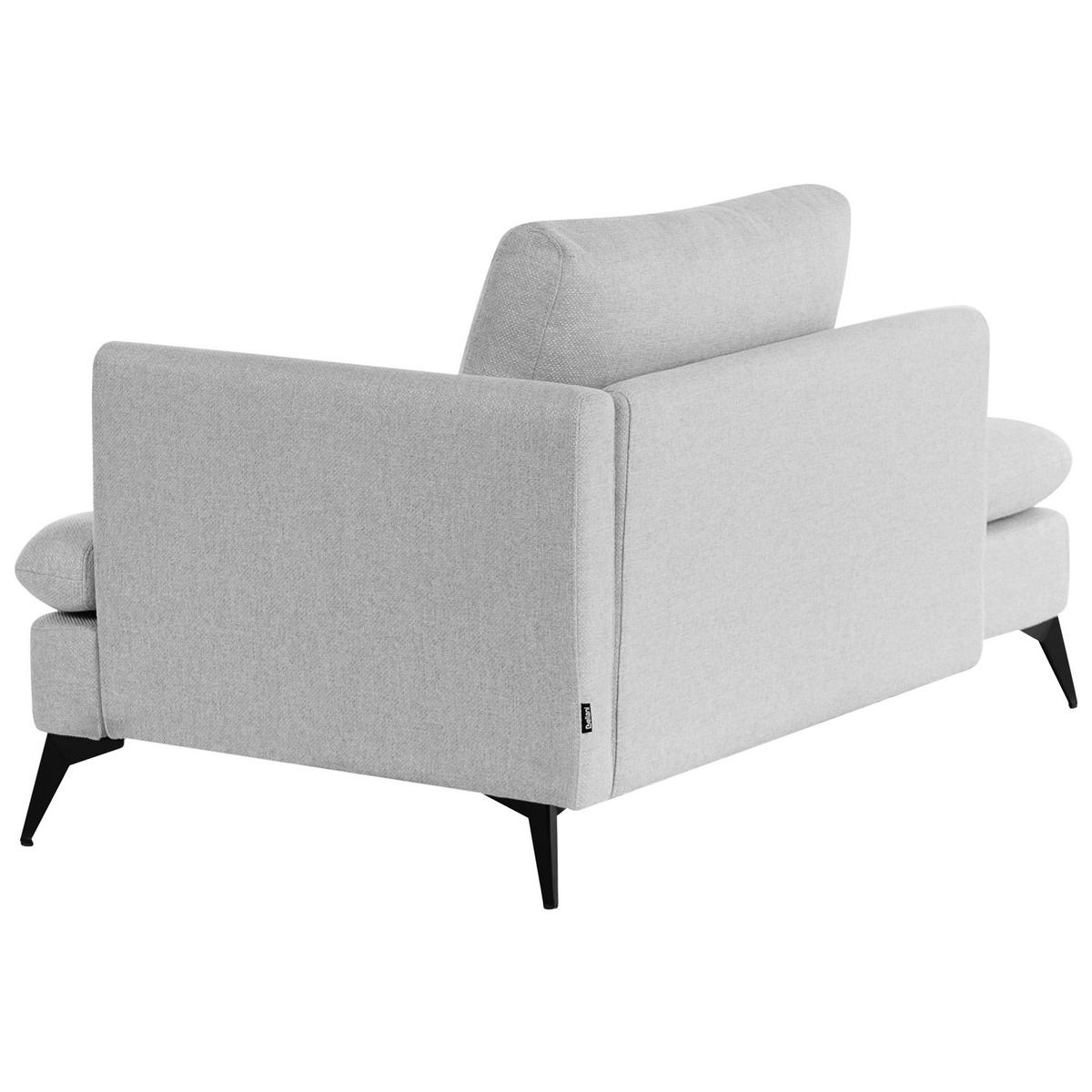 CHAISELONGUE-RECHTSSEITIGE Stoff Hellgrau Sievoz - Hellgrau/Schwarz, Textil (155/84/85cm) - Beliani