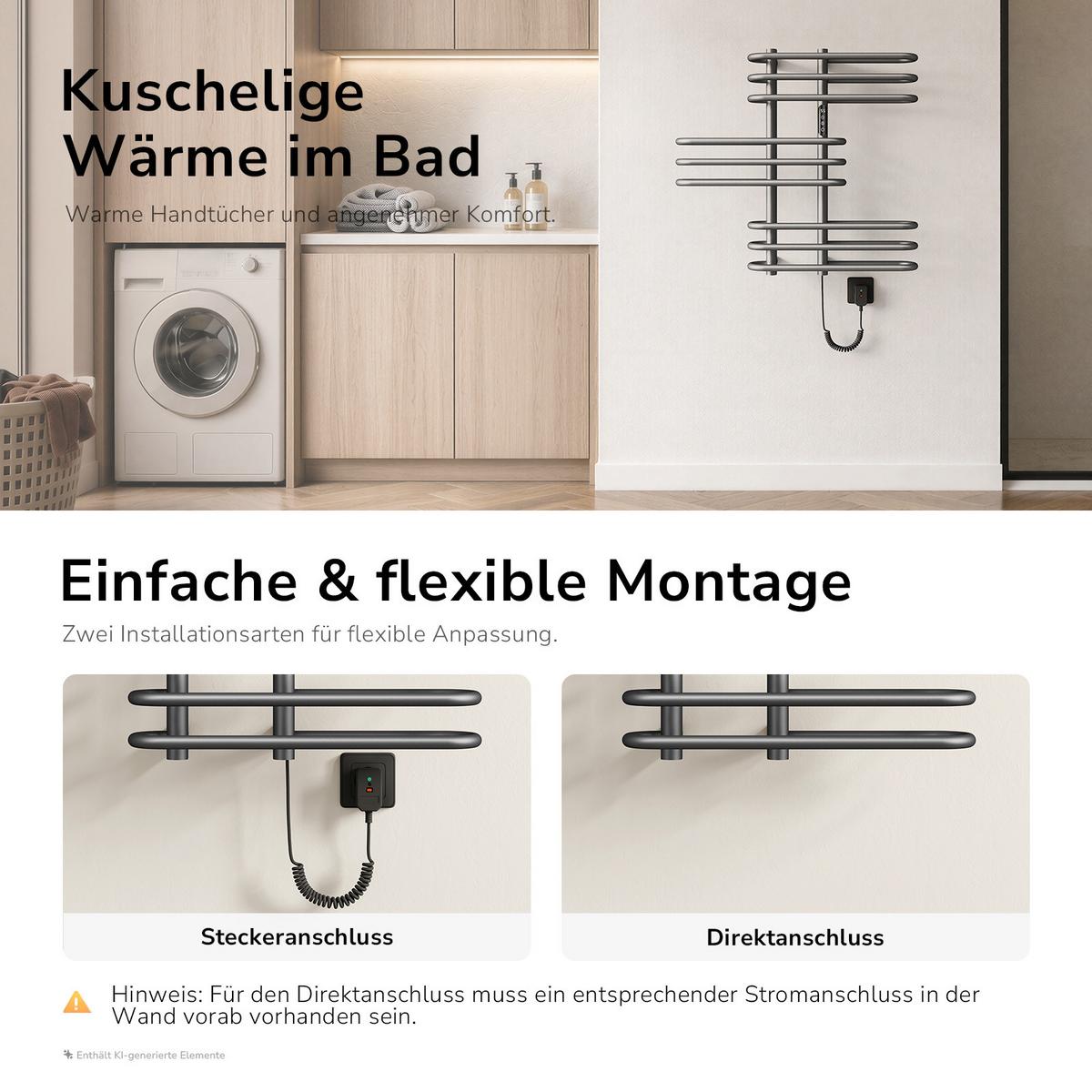 HEIZKÖRPER Elektrisch Anthrazit 70/66/16,5 cm - Anthrazit, Metall (66/66/16.5cm) - EMKE