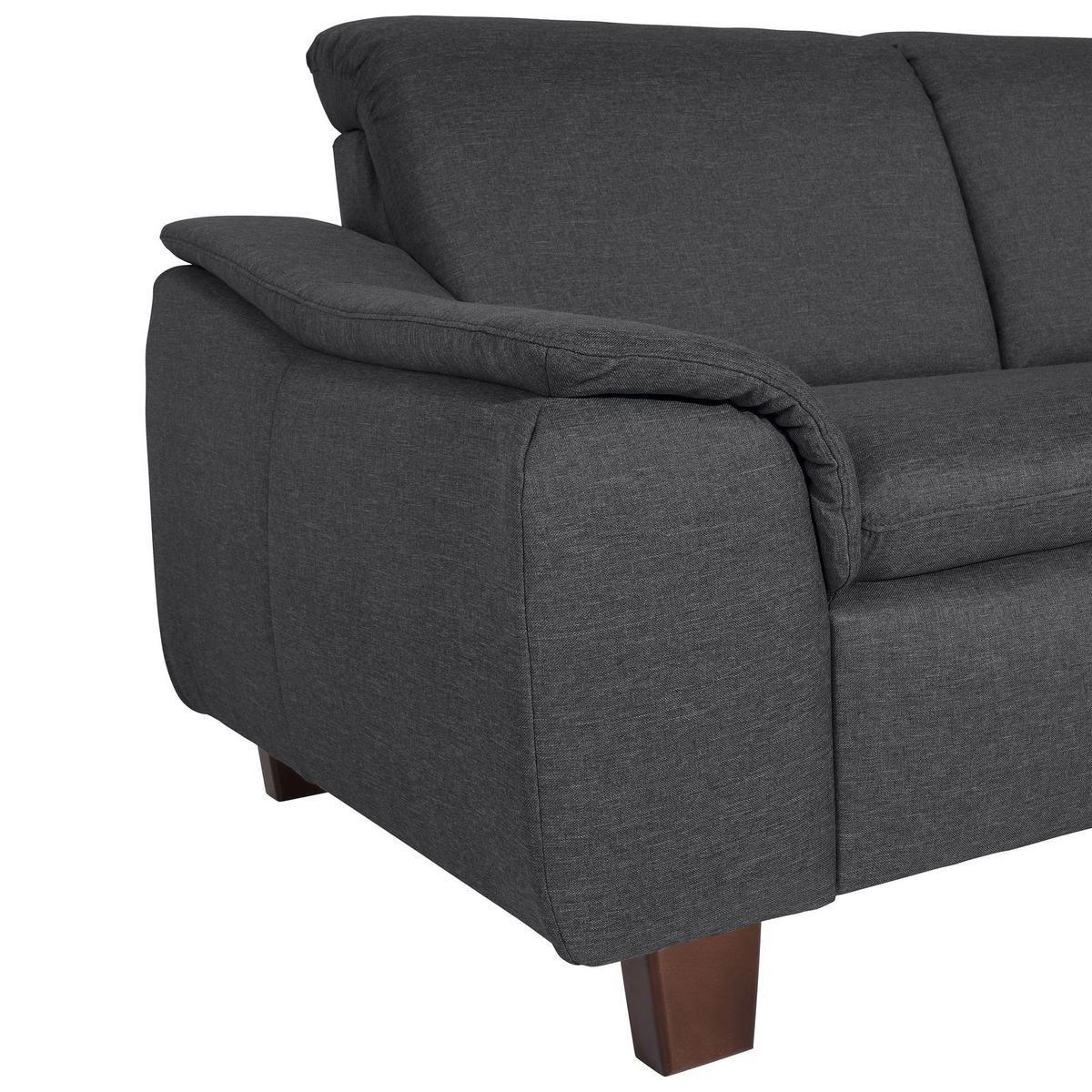 ECKSOFA mit Ottomane rechts Kaylil Flachgewebe graphit - Graphitfarben, Kunststoff (187/247cm) - 58aufmkessel