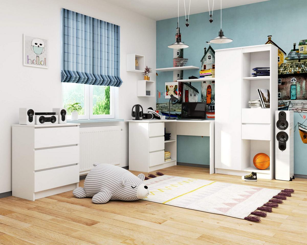 SCHREIBTISCH Weiß 77/124/85 - Weiß, Holzwerkstoff (135/60/77cm) - RAUMHIRSCH FURNITURE