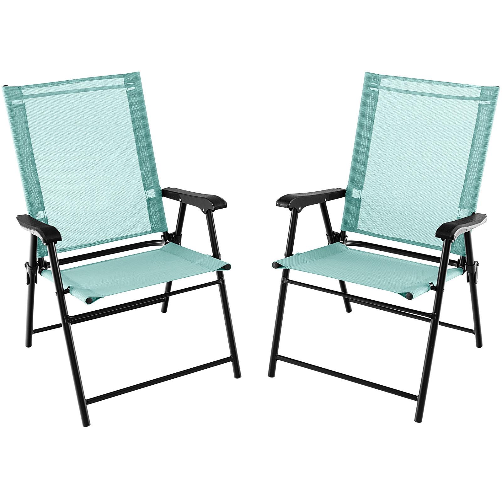 KLAPPSTÜHLE Türkis(2er-Set) - Türkis, Metall (65/93/60cm) - COSTWAY