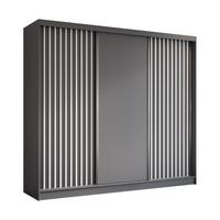 SCHWEBETÜRENSCHRANK LAMELLO 240/216/61 cm 3-türig Grau - Grau, Holzwerkstoff (240/216/61cm) - MASSENO