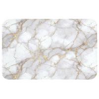 BADEMATTE Weiß - Gold - Marmor - Grau 80x50 cm - Weiß, Textil (80/50cm) - OnlyWow