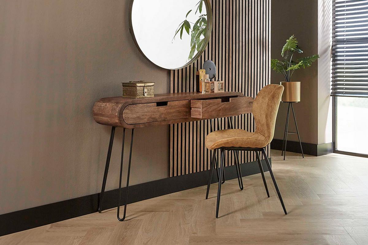 KONSOLENTISCH BARA Braun Holz - Schwarz/Braun, Holz (30/120/76cm) - KAWOLA