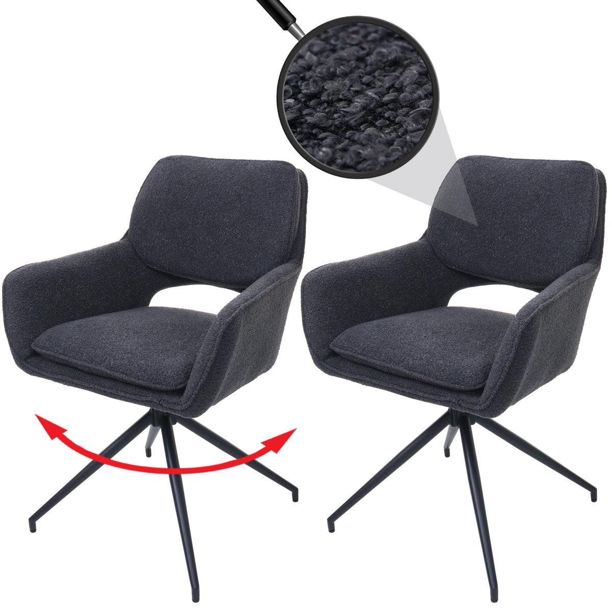 ESSZIMMERSTUHL Dunkelgrau 2er-Set - Dunkelgrau, Textil (57/86/61cm) - MCW