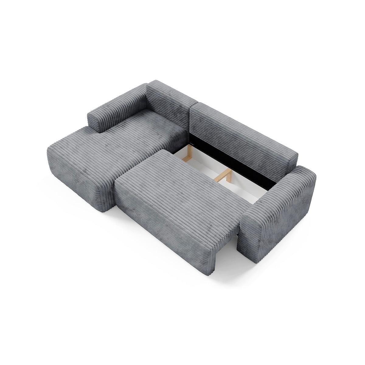 ECKSOFA Romeo 3 Sitzplätze Dunkelgrau - Grau, Holz (268/163cm) - Petits-meubles