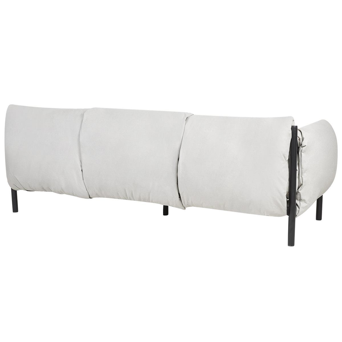 5-SITZER LOUNGE SET 2-teilig hellgrau/schwarz Esperia - Hellgrau/Schwarz, Metall - Beliani