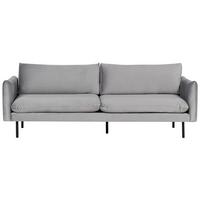 3-SITZER-SOFA Samtstoff Grau Vinterbro - Grau, Textil (220/86/84cm) - Beliani
