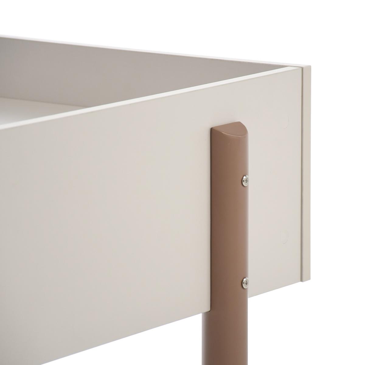 SCHREIBTISCH Boreo mit braunen Metallbeinen, 126 cm, Kaschmir+Hellbraun - Kaschmir/Hellbraun, Metall (58/126/82cm) - Beautysofa