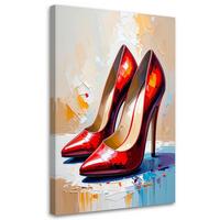 LEINWANDBILD Rote High Heels 40x60cm - Rot, Textil (40/60cm) - Feeby