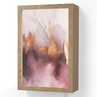 WANDLEUCHTE Lila - Abstrakt - Farbe - Gold 20x30 cm - Mauve, Holzwerkstoff (20/30/8cm) - OnlyWow