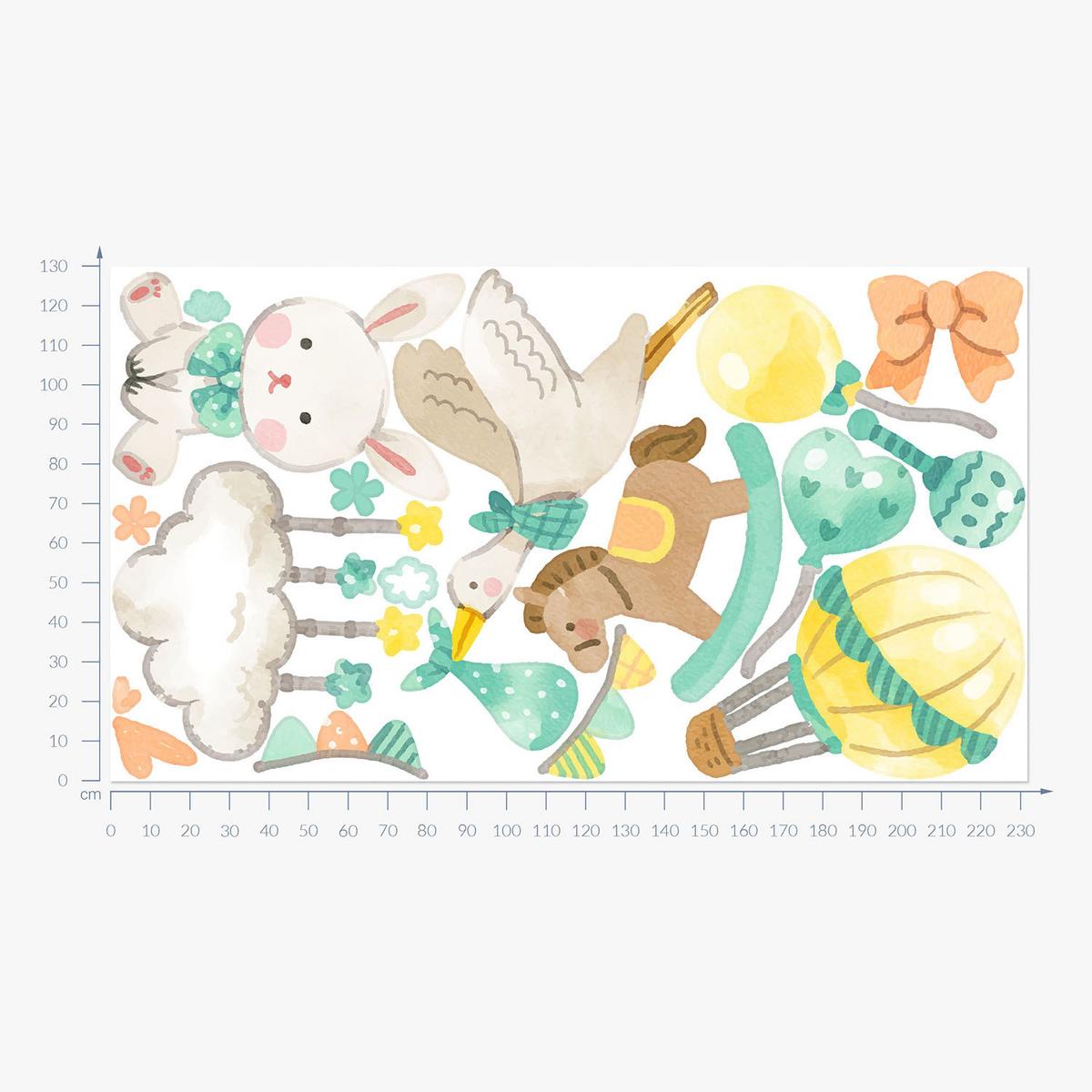 WANDAUFKLEBER 130x232cm - Spielzeug für Kleinkinder - Multicolor, Kunststoff (130/232/0.1cm) - Wallfluent