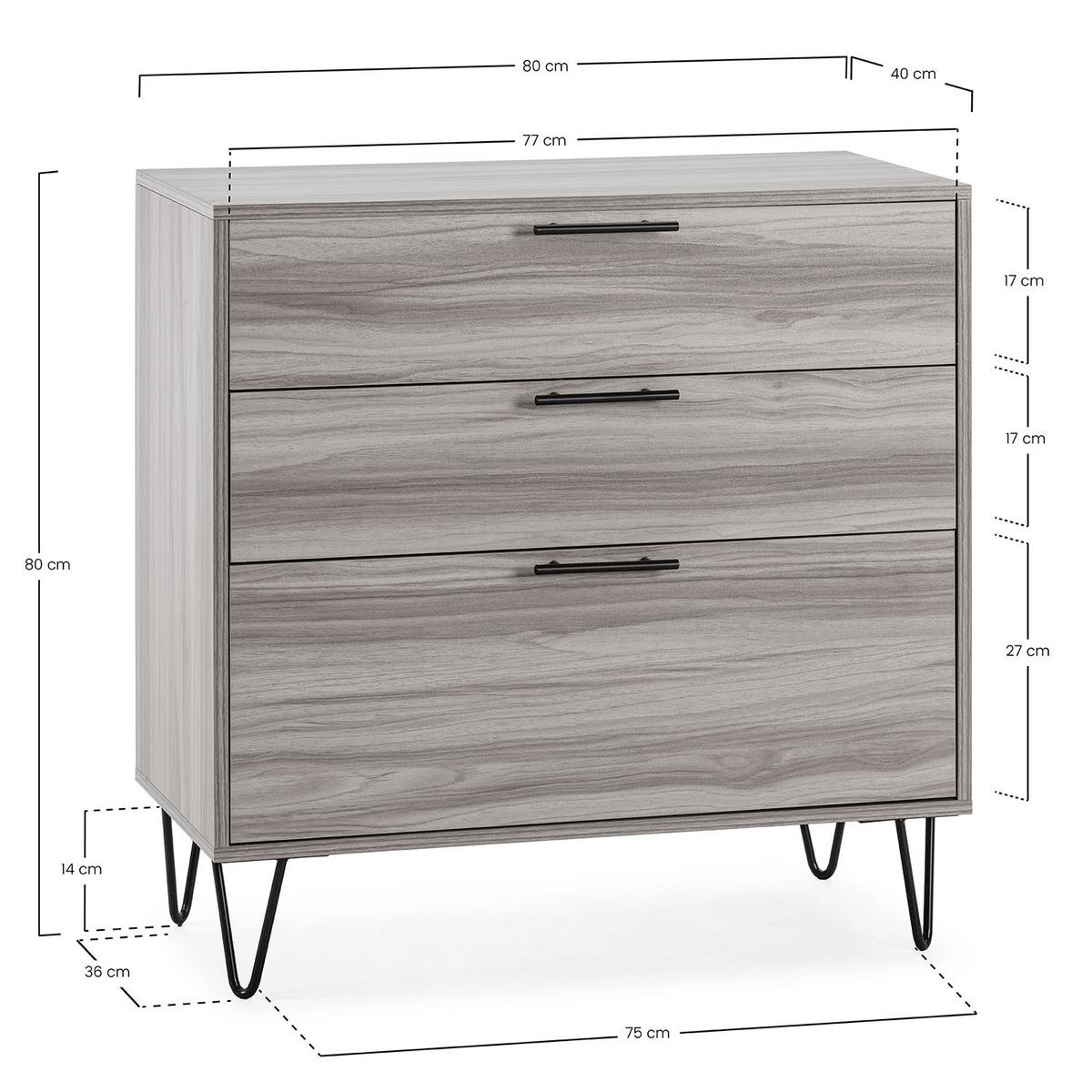 KOMMODE 80/80/40 Lluvia Eiche - Honigeiche, Holzwerkstoff (80/80/40cm)