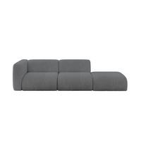 SOFA Ottomane Links MIRA-S3 296x89x70 Dunkelgrau Cord - Dunkelgrau/Graphitfarben, Holzwerkstoff/Kunststoff (296/70/89cm) - ALTDECOR
