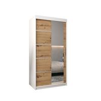 SCHWEBETÜRENSCHRANK 200/100/62 2-türig - Silberfarben/Eiche Artisan, Holz/Kunststoff (100/200/62cm) - MÖBEL KRYSPOL