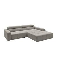 ECKSOFA RENO Grau Cord - Schwarz/Grau, Kunststoff/Textil (258/217cm) - KAWOLA