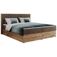 BOXBETT ALBERO 4 - 120/200 Braun Velvet - H4 - Braun, Holz/Textil (120/200cm) - MKS
