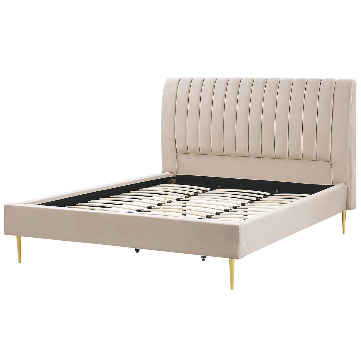 POLSTERBETT 180/200 cm Sandbeige Marville - Beige, Textil (180/200cm) - Beliani