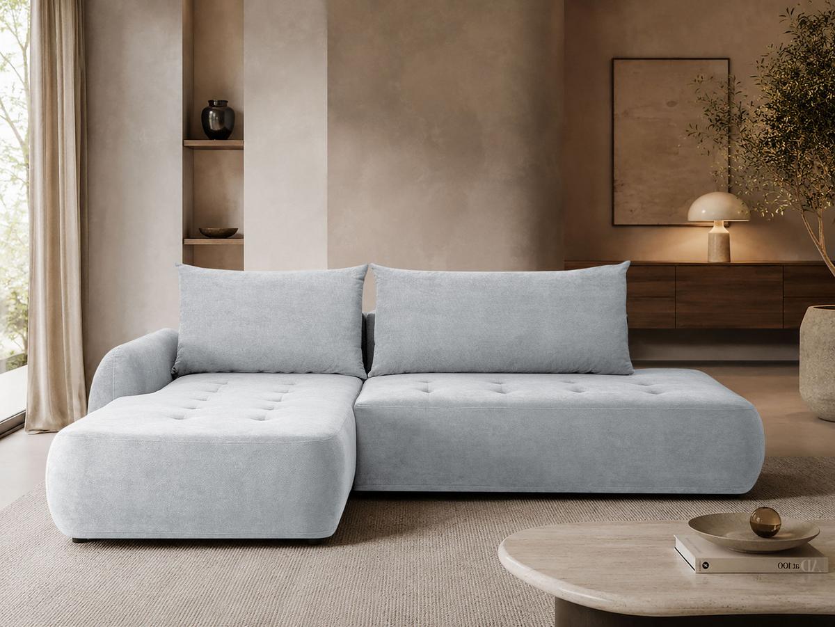ECKSCHLAFSOFA Bueno I, Seite: Links - Hellgrau/Schwarz, Holz/Textil (300/185cm) - MIRJAN24