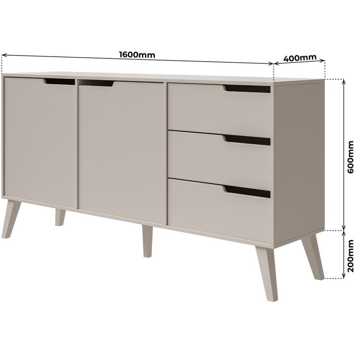 KOMMODE Norel mit 3 Schubalden und 2 Türen, Kaschmir - Kaschmir, Holz/Holzwerkstoff (160/80/40cm) - Beautysofa