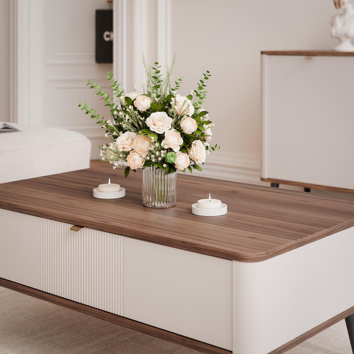 COUCHTISCH NAVANI auf schwarzen Beinen – Kaschmir / Nuss - Kaschmir/Nussbaumfarben, Holzwerkstoff (60/100/42cm) - Idohome