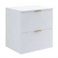 WASCHBECKENUNTERSCHRANK Borneo 2 Schubladen Matt Weiß - 60 x 49 x 63 cm - Weiß, Holz (60/63/49cm) - Badplaats
