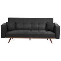 SCHLAFSOFA 3-Sitzer Schwarz Hjulby - Schwarz, Textil (220/90/82cm) - Beliani