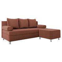 SCHLAFSOFA Dover mit Polsterhocker - Chromfarben/Rosa, Holz/Kunststoff (192/86/80cm) - MIRJAN24