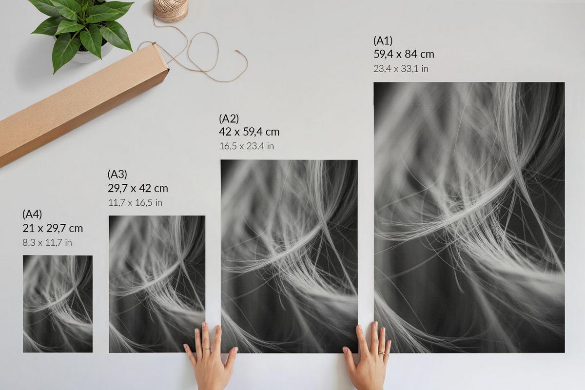 POSTER - 21x29 cm - Pixel - Verfilztes Haar - Weiß, Textil (21/29.7/0.1cm) - TULUP