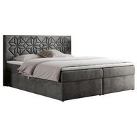 BOXBETT LEILA 120/200 Dunkelgrau Velvet - H4 - Dunkelgrau, Holz/Textil (120/200cm) - MKS