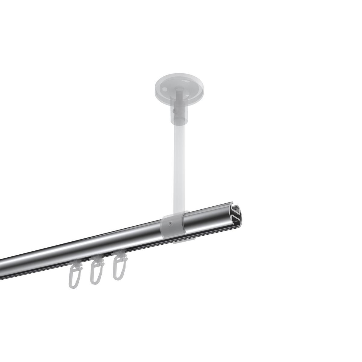 GARDINENSTANGE INNENLAUF Sonette Mavell 100 cm, 1-läufig, 20 mm Ø Chrom - Chromfarben/Weiß, Metall (100cm) - INTERDECO