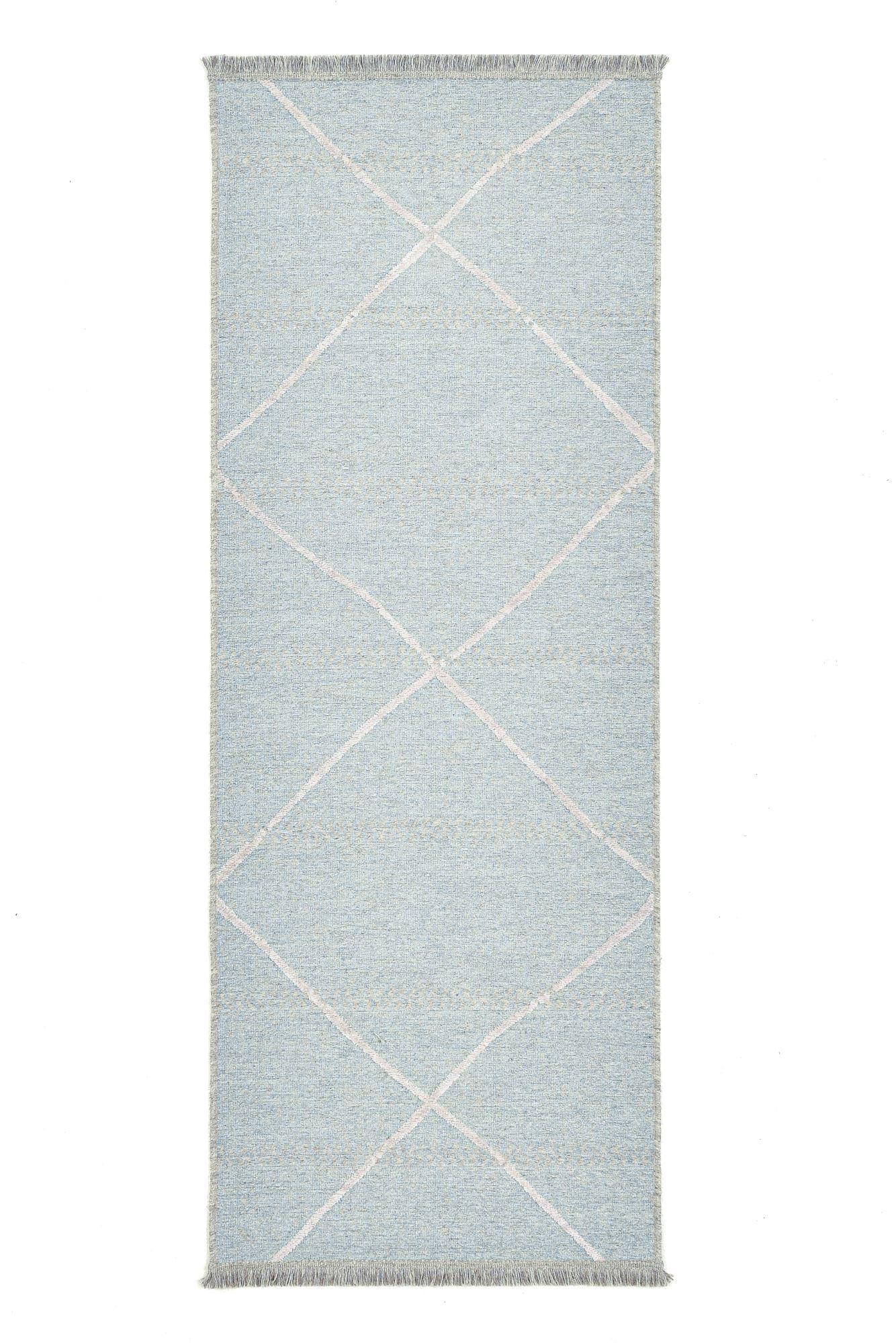 FLACHWEBTEPPICH Braderup 80x200 cm - Hellblau, Textil (80/200cm) - Sansibar SYLT