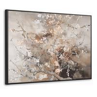 LEINWAND Bilder mit Rahmen - Mandelblüte - Kunst - Van Gogh - Beige - Abstrakt - 80x60 - Braun, Textil (80/60cm) - MuchoWow