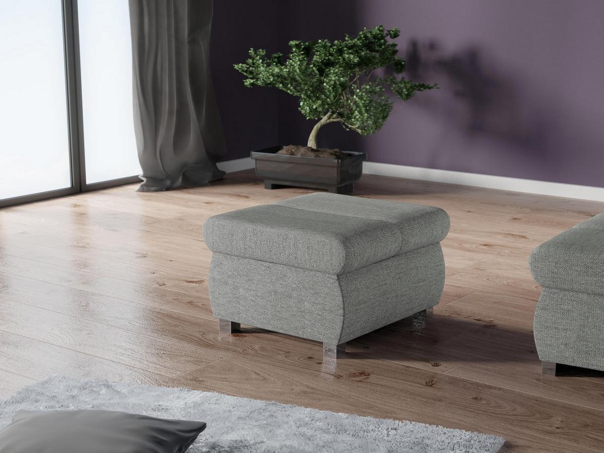POLSTERHOCKER Bangkok Klein - Silberfarben, Holz/Kunststoff (60/39/60cm) - MIRJAN24