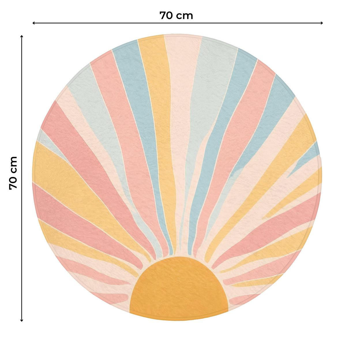WC-VORLEGER Illustration - Sonne - Pastellfarben Toilettenteppich 70x70 cm - Pastellblau, Textil (70/1cm) - OnlyWow