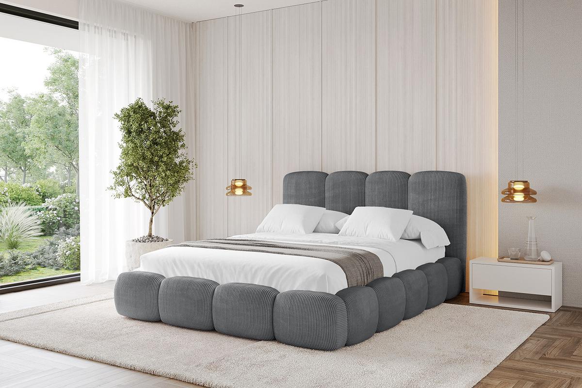 POLSTERBETT mit Bettkasten und Lattenrost, Boxbett ohne Matratze - KALA 200x200 Dunkelgrau - Anthrazit, Holzwerkstoff/Textil (200/200cm) - ALTDECOR