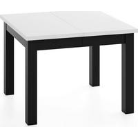 ESSTISCH Toren ausziehbar verlängerbar quadratisch, Weiß 80-280/80/76.5 cm - Schwarz/Weiß, Holz/Holzwerkstoff (80/280/76.5cm) - WFL GROUP