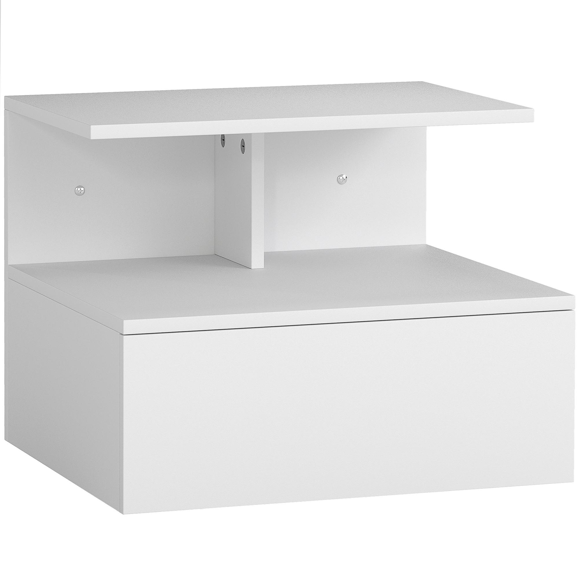 NACHTTISCH Spanplatte Weiß - Weiß, Holzwerkstoff (35/31.6/39.8cm) - HOMCOM