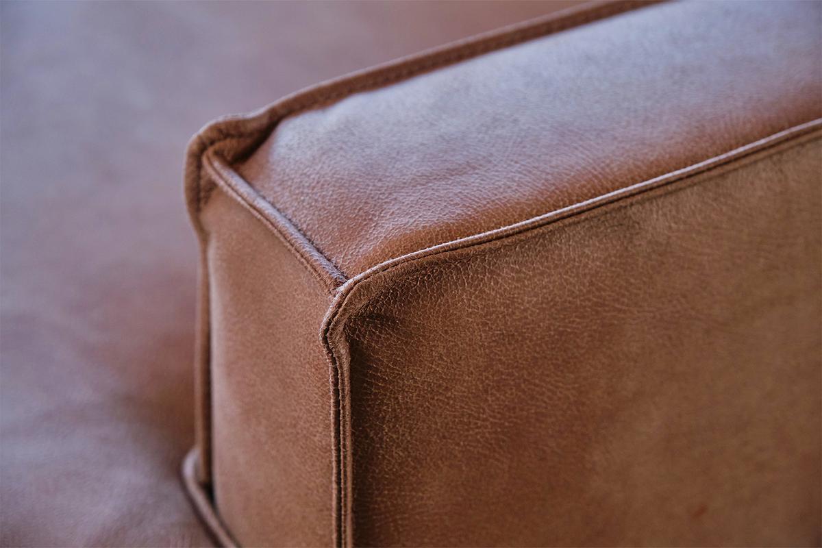 ECKSOFA VILNIUS Braun Lederfaserstoff - Schwarz/Braun, Leder/Metall (286/170cm) - KAWOLA