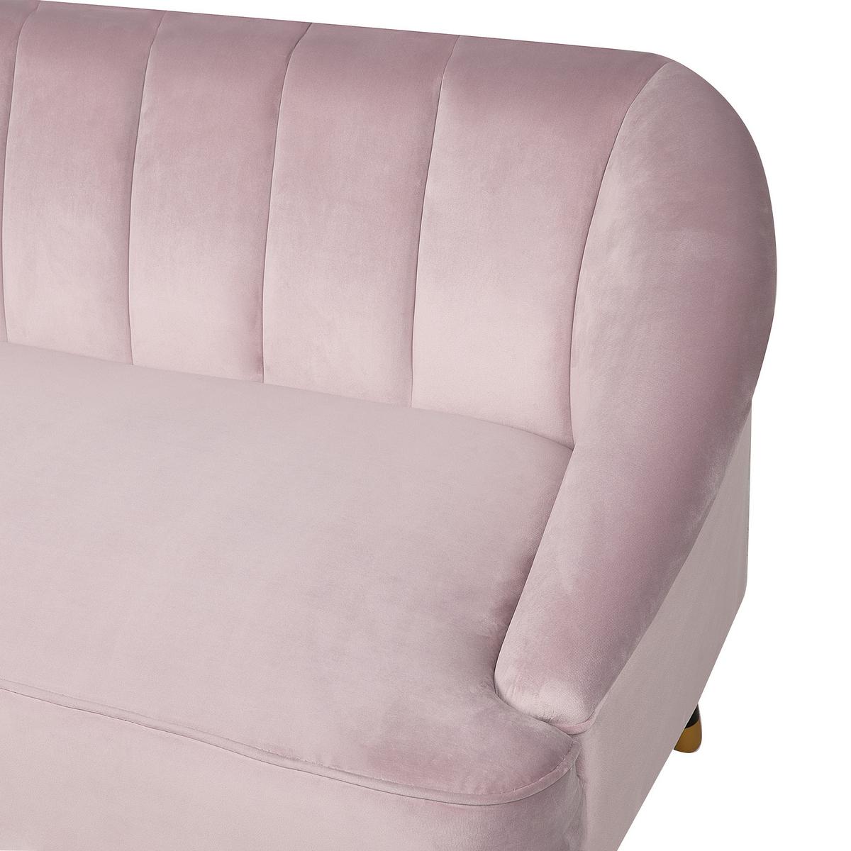 3-SITZER-SOFA Samtstoff Rosa Alsvag - Pink, Textil (191/73/73cm) - Beliani