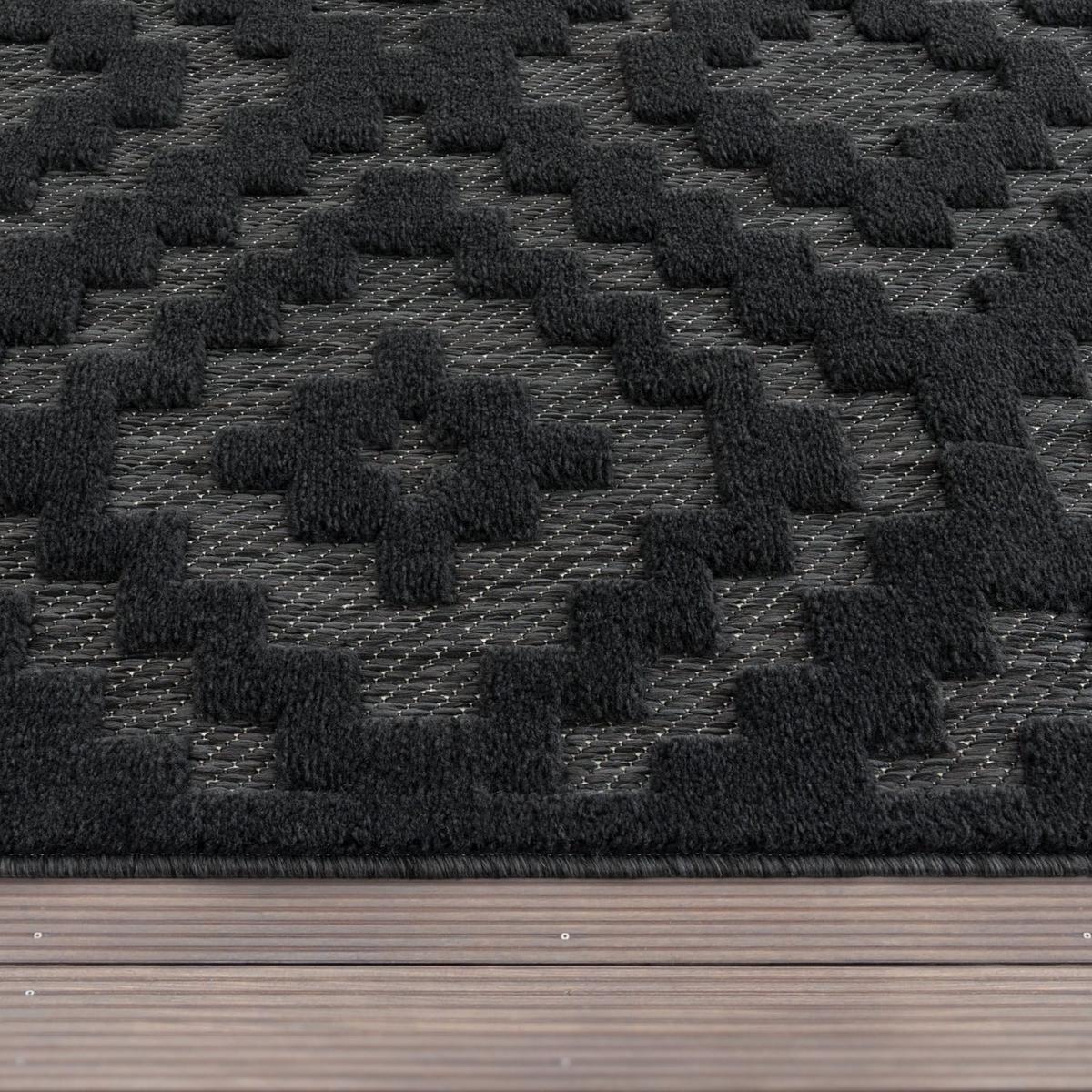 OUTDOORTEPPICH Ethno Anthrazit 80 x 150 cm - Anthrazit, Kunststoff (80/150cm) - TT Home
