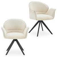 ESSZIMMERSTÜHLE GIRONA 2er-Set cremeweiß - Creme, Textil (62/81/59cm) - IDIMEX
