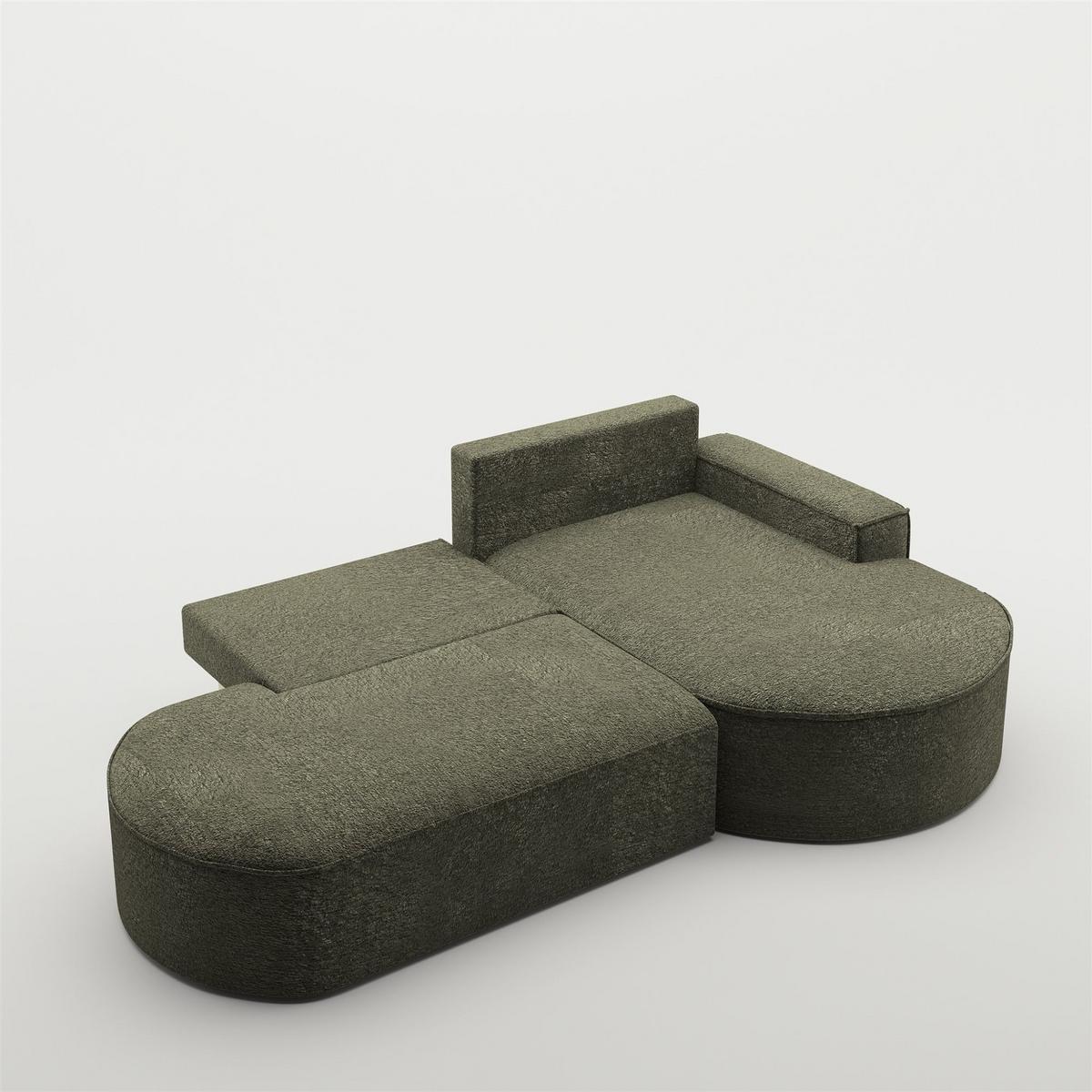 ECKSOFA Venedig Mit Schlaffunktion - Grün, Holzwerkstoff/Textil (278/179cm) - Fun Möbel