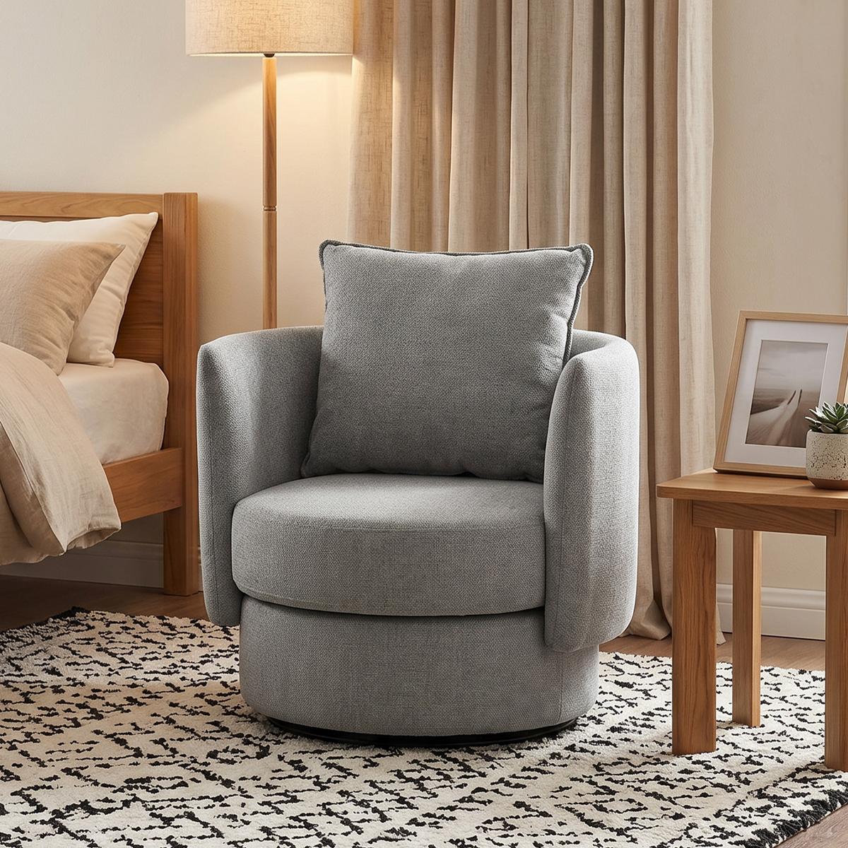 SESSEL Polyester Hellgrau - Hellgrau, Textil (79/84/85cm) - HOMCOM