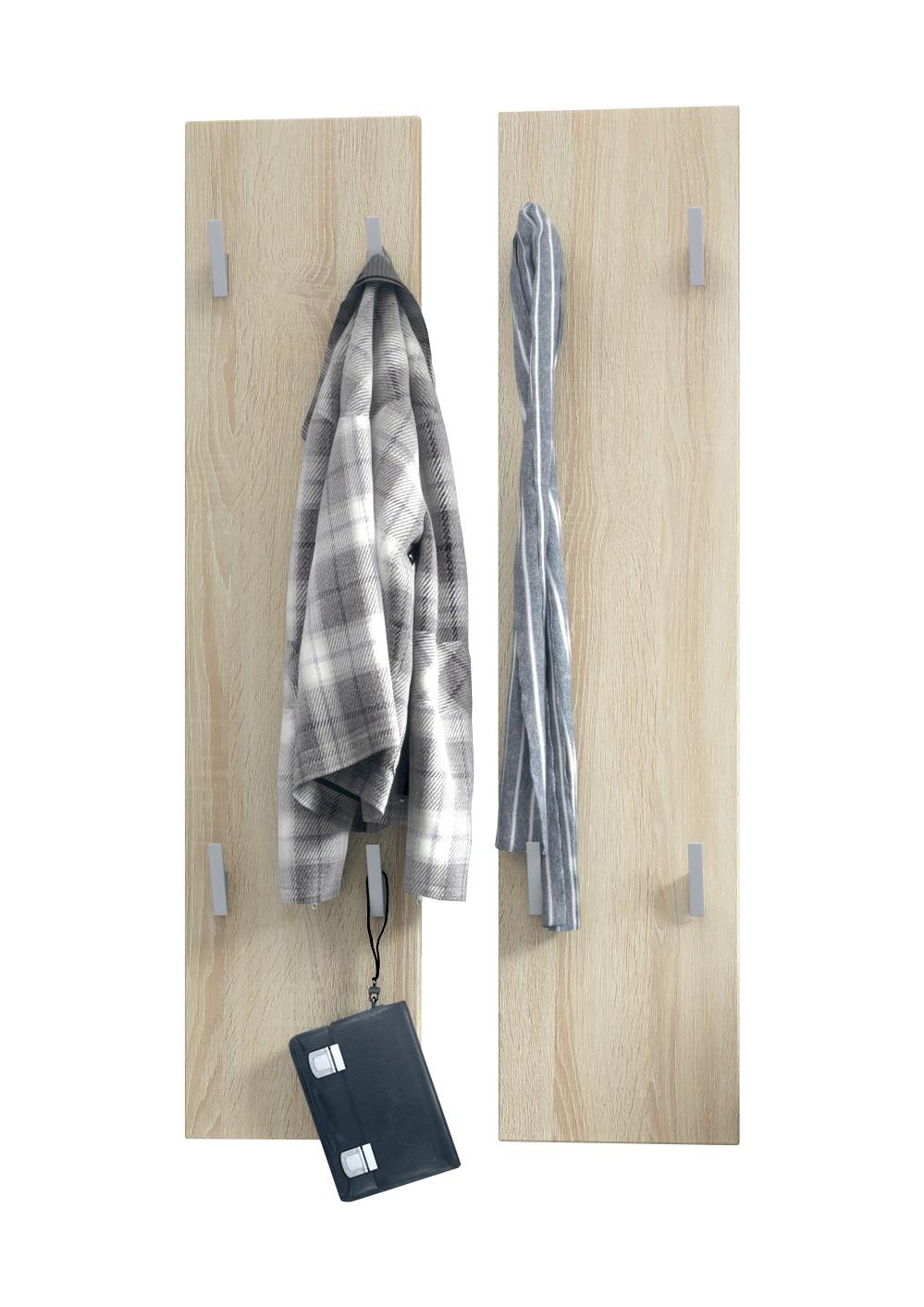 GARDEROBENPANEEL Wandpaneel Eiche sägerau - Eiche San Remo, Holzwerkstoff (120/28/2cm) - Vladon