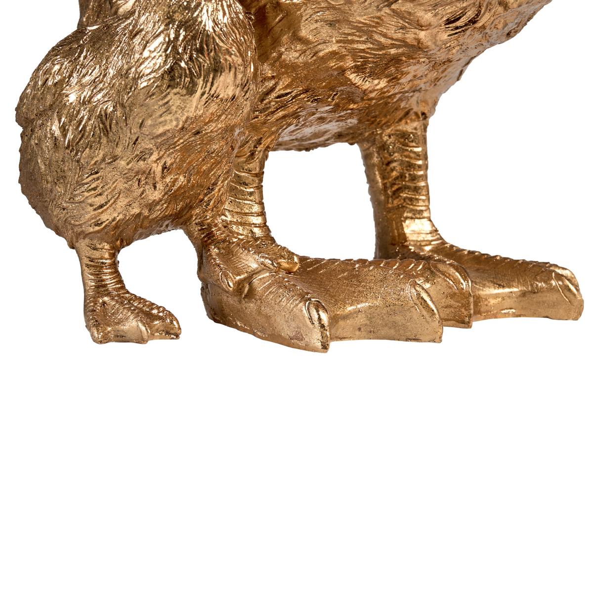 TISCHLAMPE Ente Gold Daffy - Messingfarben/Goldfarben, Kunststoff (33/21/40cm) - Beliani