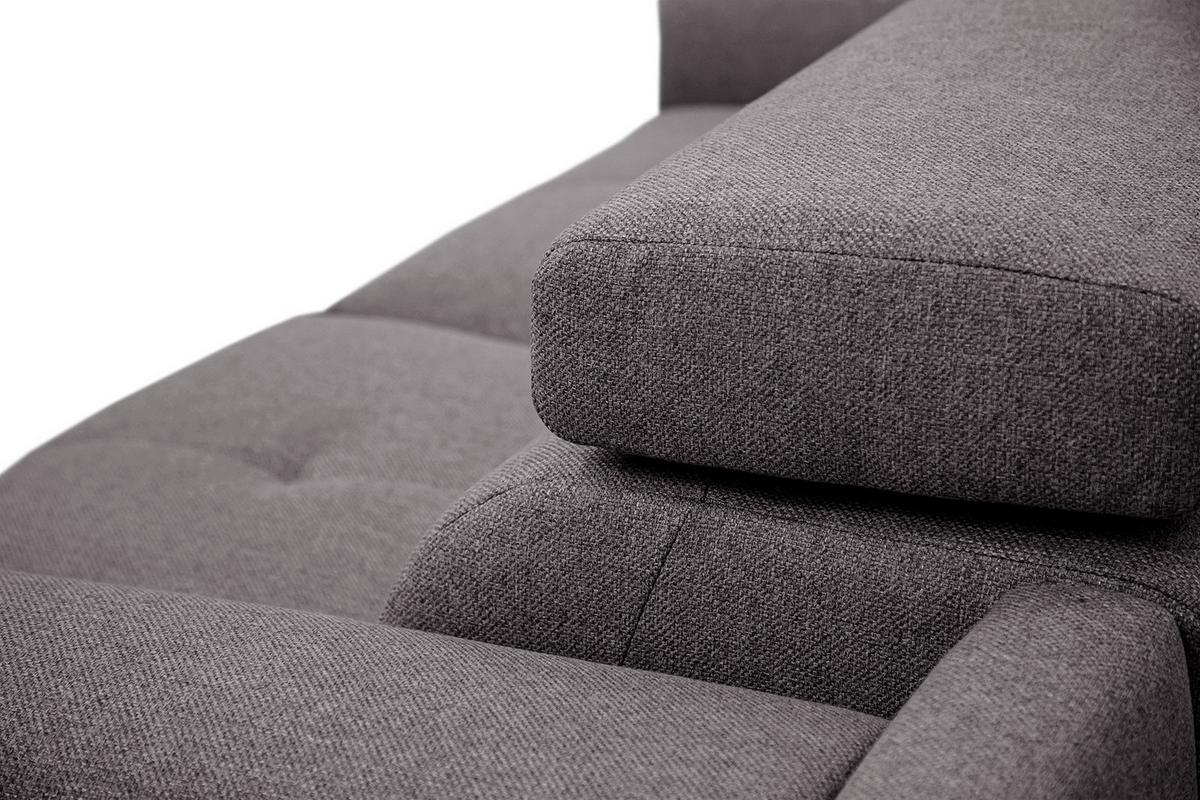 RELAXSOFA MATERA 3-Sitzer mit 2 Relaxfunktionen, graphitfarben - Graphitfarben/Schwarz, Holzwerkstoff/Textil (212/82/103cm) - Wozimo