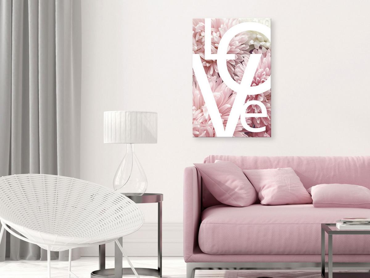 KUNSTDRUCK Rosa 40/60 cm - Pink/Weiß, Textil (40/60cm) - KUNSTLOFT