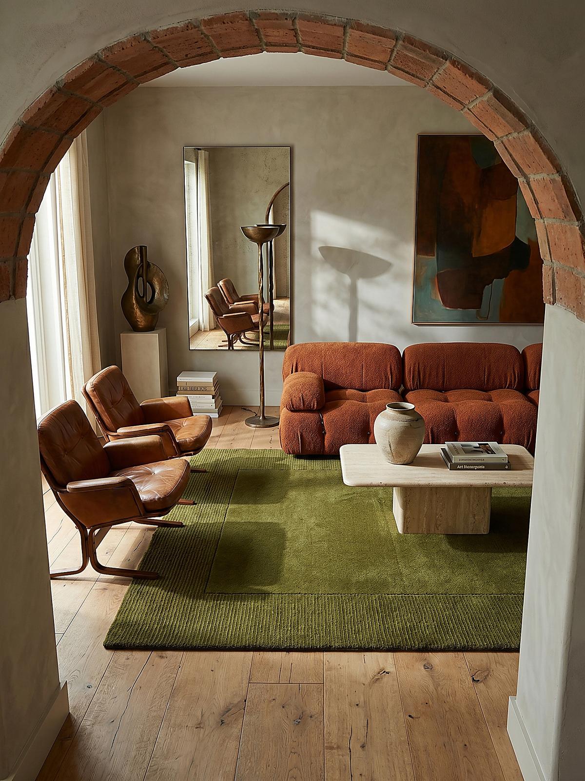 WOLLTEPPICH MOLE, einfarbig, Grün, 120 x 170 cm - Grün, Textil (170/120cm) - KADIMA DESIGN